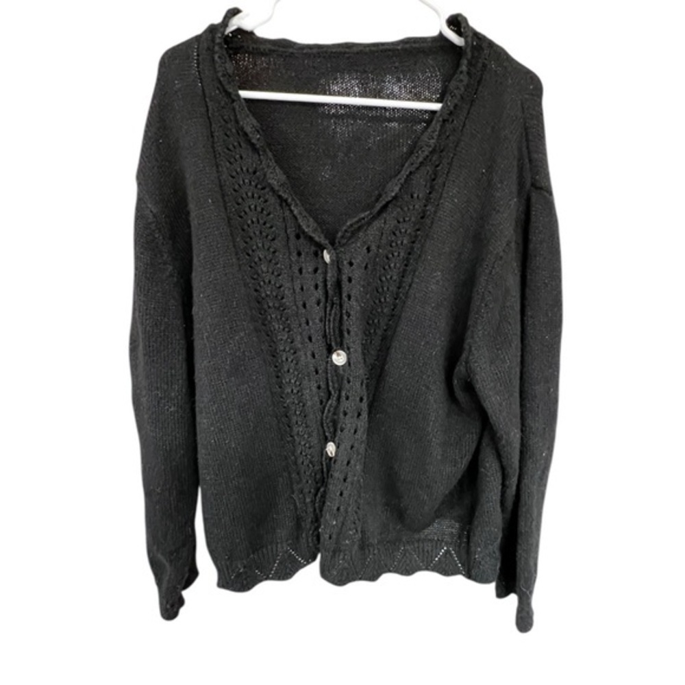 SHEIN Elegant Black Button Down Cardigan - Picture 1 of 3